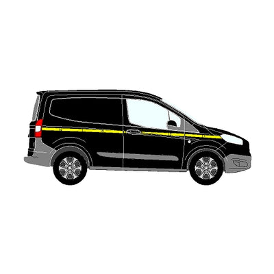 Ford Transit Courier Mk2 2014+ SWB Single sliding door- Reflective Side Marking kit