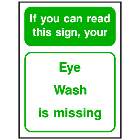 Eye Wash Kit Missing Sign