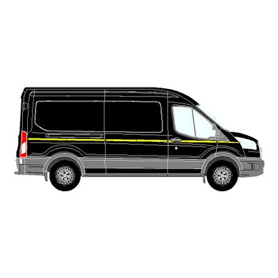 Ford Transit Mk5 ND LWB 2014+ - Reflective Side Marking kit